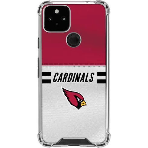 NFL Arizona Cardinals White Striped Google Pixel 5 Clear Case